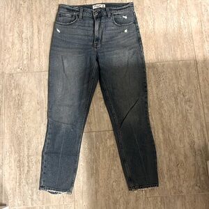 Abercrombie & Fitch skinny high rise straight leg jeans.